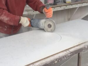 circular saw cutting silicate